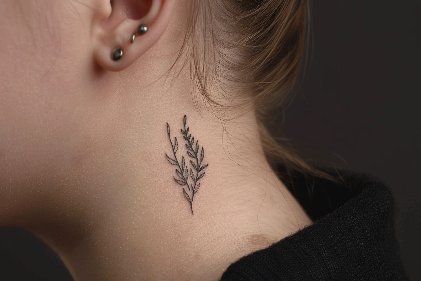 Tatuaje Caracteristicas Fine Line discreto hojas