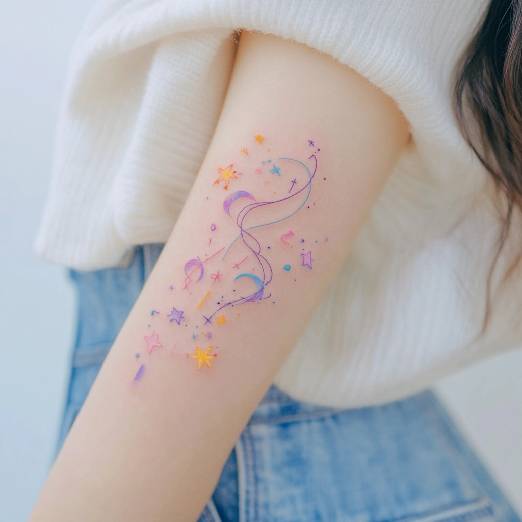 Tatuaje Estrellas color