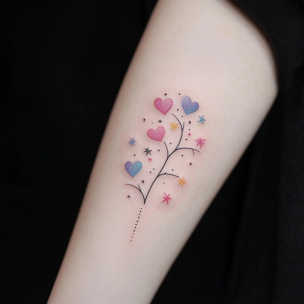 Tatuaje Rama corazones