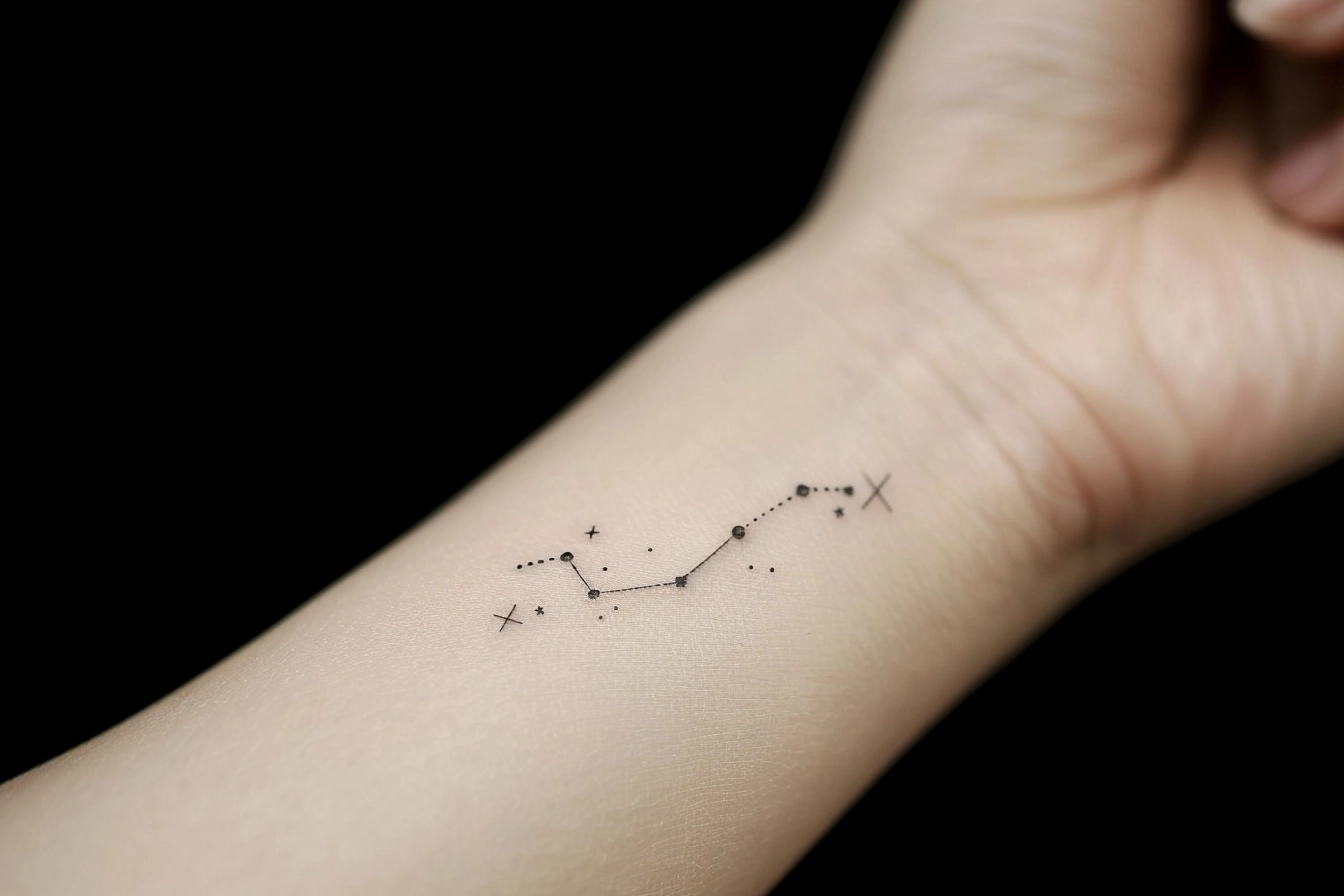 Tatuaje Fine Line Constelacion