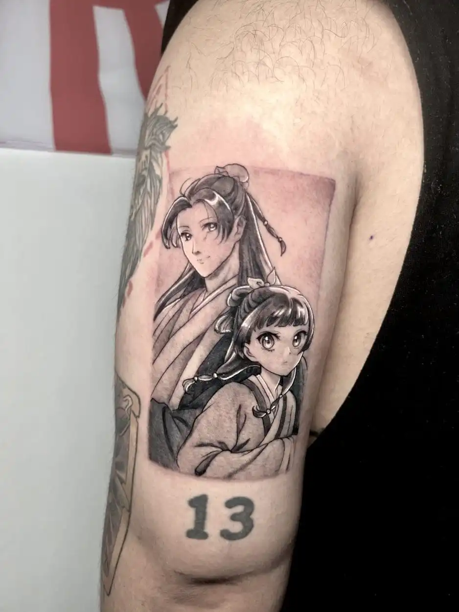 Tatuaje Microrealismo escena pelicula anime