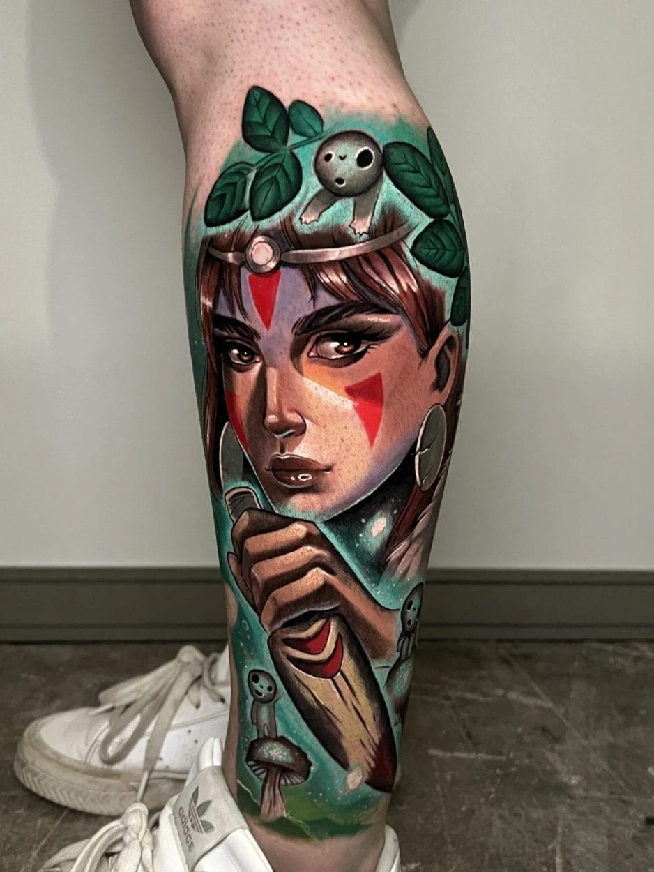 Tatuaje Diseños peliculas princesa mononoke